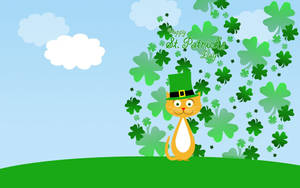 Ginger Cat St Patrick's Day Wallpaper