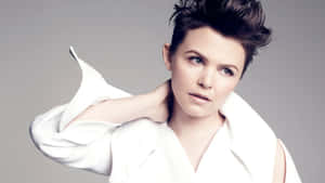 Ginnifer Goodwin Radiant In Red Wallpaper