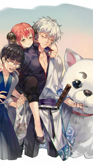 Gintama Gintoki With Three Friends Wallpaper