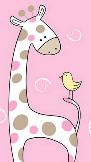 Giraffe And Chick Cute Iphone Wallpaper