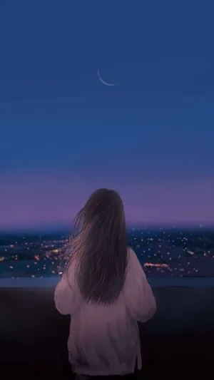 Girl Aesthetic City Lights Wallpaper