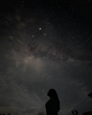 Girl Aesthetic Galaxy Sky Wallpaper