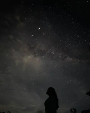 Girl Aesthetic Galaxy Sky Wallpaper