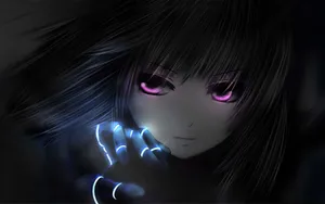 Girl Face At Dark Anime Wallpaper