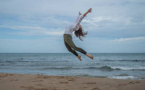 Girl In Beach Of Tunisia Wallpaper