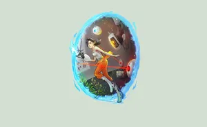 Girl In Portal 2 Art Wallpaper