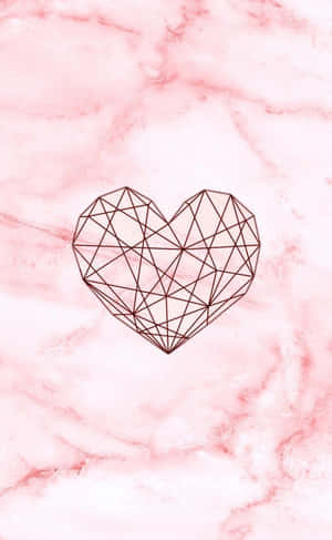 Girl Rose Gold Heart Grid Wallpaper
