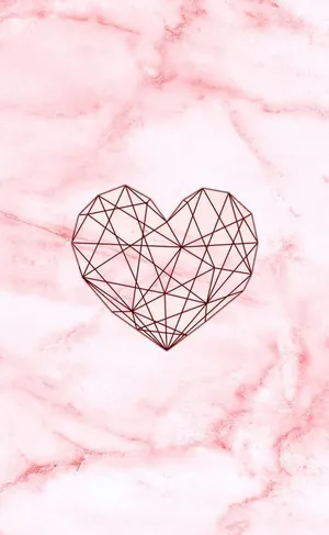 Girl Rose Gold Heart Grid Wallpaper
