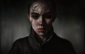 Girl Sad Eyes Digital Painting Wallpaper