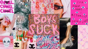 Girl Things Pink Preppy Wallpaper