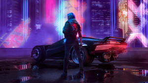 Girl With Car Cyberpunk 1920x1080 Wallpaper