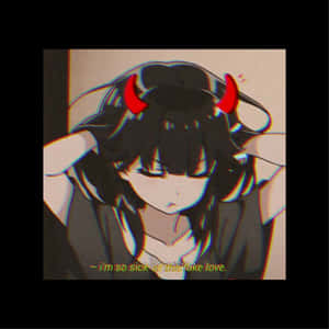 Girl With Red Horns Dark Aesthetic Anime Pfp Wallpaper