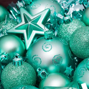 Girly Blue Xmas Decorations Wallpaper