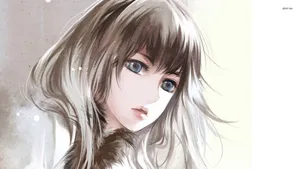 Girly Cartoon Blue Eyed Wallpaper