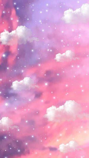 Girly Galaxy Pink Sky Wallpaper