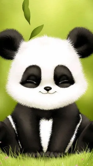 Girly Panda Eyes Closed Wallpaper