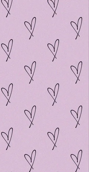 Girly Phone Heart Scribbles Wallpaper