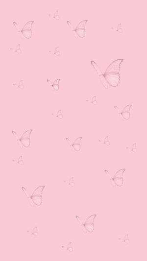 Girly Phone Pink Butterflies Wallpaper