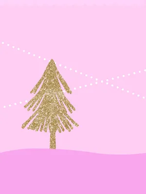 Girly Xmas Tree Art Wallpaper