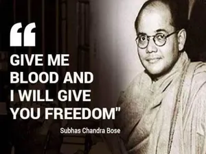 Give Me Blood Quote Of Netaji Wallpaper