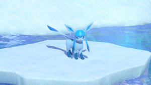 Glaceon On An Ice Cap In All Its Frozen Glory Wallpaper