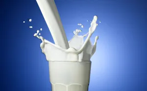 Glass Of Dairy Milk On Blue Background Wallpaper