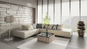 Glass Wall Living Room Wallpaper