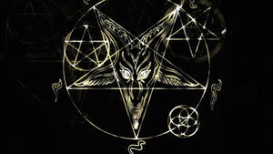 Gleaming White Satanic Occult Symbol Wallpaper