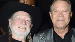 Glen Campbelland Willie Nelson Smiling Together Wallpaper