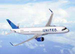 Gliding White United Airplane Wallpaper