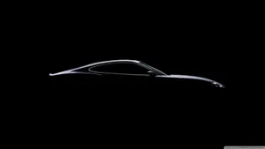 Glistening Black Car In The Middle Of The Night Wallpaper