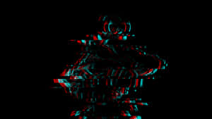 Glitch Effect Blue Red Robot Wallpaper