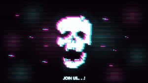 Glitch Effect Skeleton Join Us Wallpaper