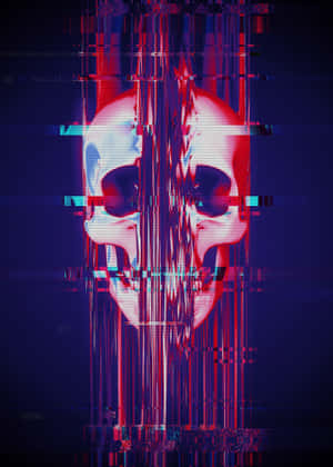 Glitch Effect Skull Glitch Middle Wallpaper