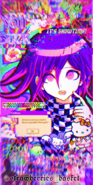 Glitchcore Kokichi Ouma Art Wallpaper