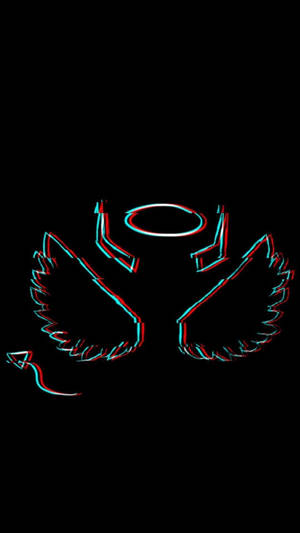 Glitching Devil Wings Wallpaper