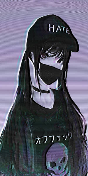 Glitchy Goth Girl Pfp Wallpaper