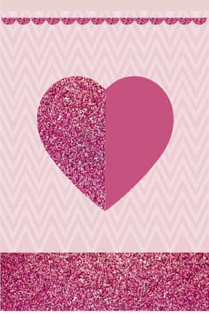 Glitter Pink Hearts Valentine's Card Wallpaper