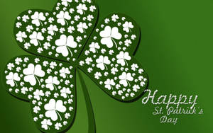 Glitter White Happy St Patrick's Day Wallpaper