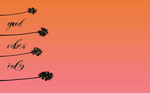 Glittery Good Vibe Sunset Wallpaper