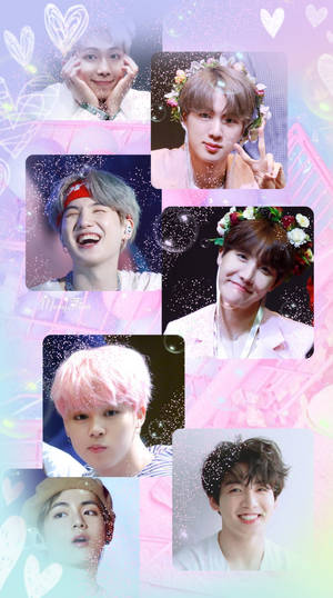 Glittery Pink Lockscreen Bts Wallpaper