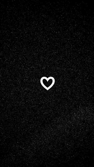 Glittery White And Black Heart Aesthetic Wallpaper