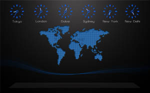 Global Connectivity - Digital World Map On Desktop Wallpaper