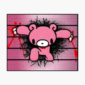 Gloomy Bear Jumping Off A Wall Wallpaper