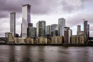 Gloomy City Buildings Wallpaper