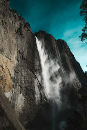 Gloomy Worms Eye View Of Angel Falls Wallpaper