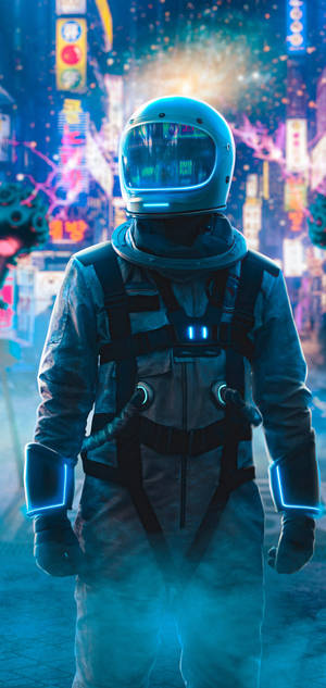 Glowing Astronaut Iphone 11 Wallpaper