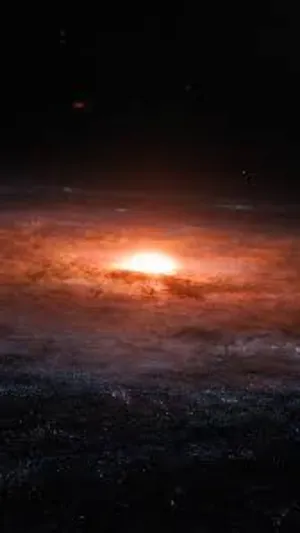 Glowing Ball In The Galaxy Background Wallpaper