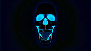 Glowing Blue Hd Skull Wallpaper