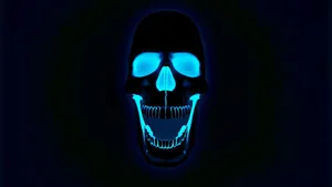 Glowing Blue Hd Skull Wallpaper